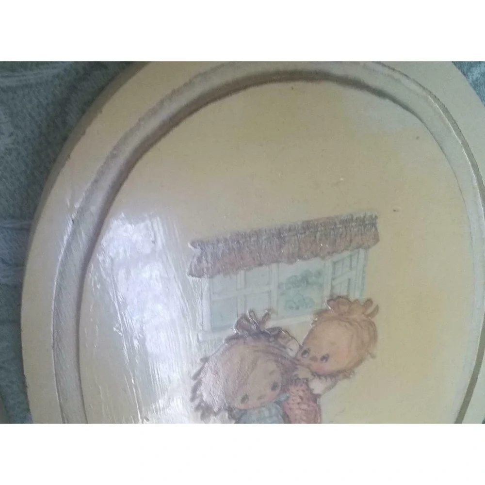 1973 Betsy Clark Decoupage Oval Wall Decor Pictures Hangings Signed Folk - Picture 8 of 10